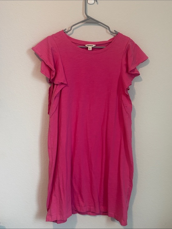 Goodthreads Dresses & Skirts - Goodthreads XL Crewneck flutter sleeve 100% cotton Tshirt dress in Hot Pink